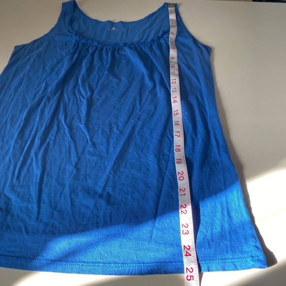 Three Dots I Anthro I Blue Ruffle-Top Tank Top - Picture 7 of 12